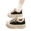 Sneakers Fleece dicke Sohle Erhöhung Board Schuhe Winter Warm Lässig Flauschige Schuhe Schwarze Baumwollschuhe