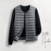 Men's Lightweight Round Neck Down Vest - Autumn/Winter, Solid Color, Sleeveless, Plus Size
