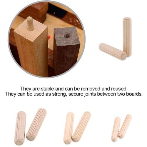 Wood Kiln 10x40mm Wooden Dowels with Marker Punch, Pack of 100, for Shelf Brackets, Furniture, DIY Joints, and Dowel Joints