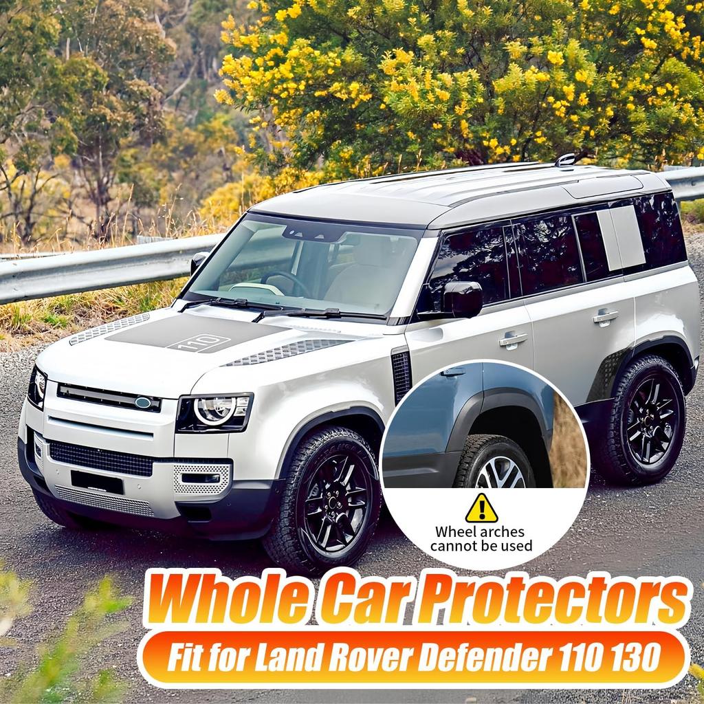 Rear Wheel Arch ABS Black Body Anti-Scratch Protection Cover Trim Kit Compatible With -2025 Land Rover Defender 110 130 Decoration Armor Sticker Trim