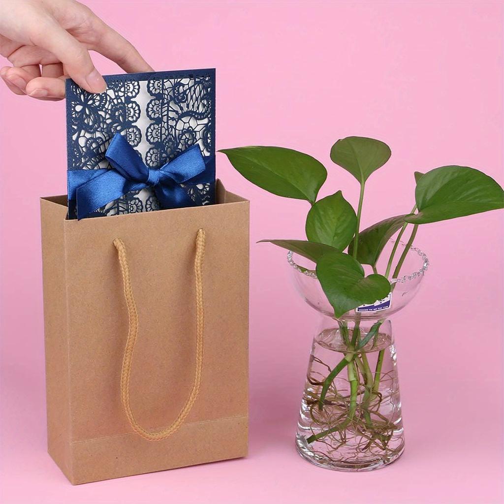 30 Stück Kraft Geschenktüten mit Griffen für Geschenke, für Valentinstag, Einkaufen, Einzelhandel, Weihnachten, Schmuck, Geburtstag, Hochzeit, Party Geschenkverpackung