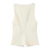 Spring 2025 Women's Versatile Slim Solid Sleeveless Button-Embellished Top
