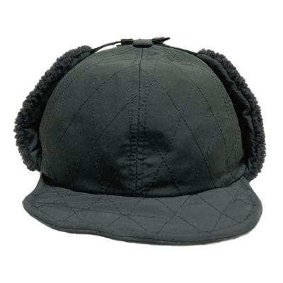 Basic Enchi Quilting Short Flap Cap Quilted Umpire Cap with Ears Deodorizing One Size Fits All Black - - Antibacterial, - (Women's & Men's) -