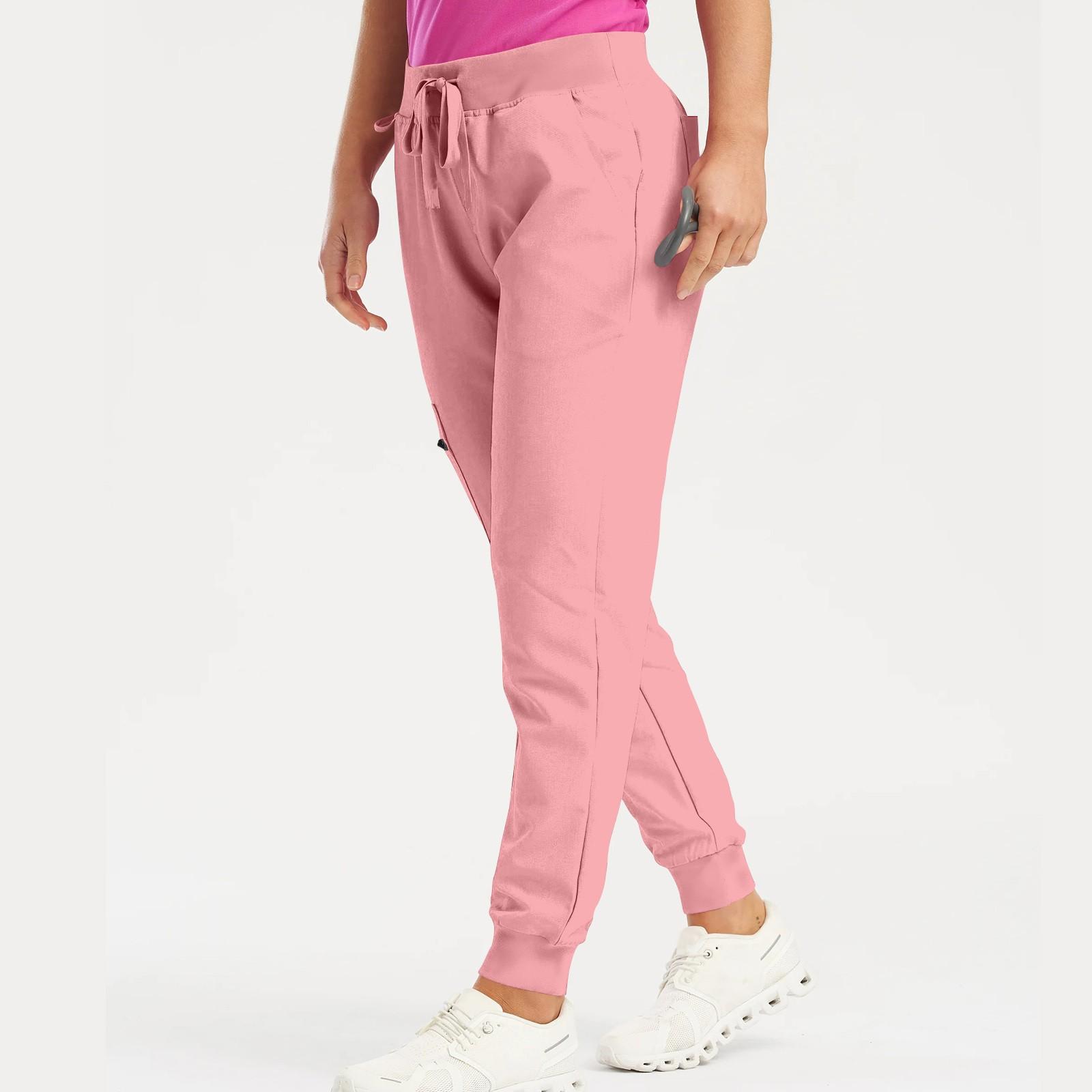 

Женские брюки, однотонные повседневные спортивные брюки с карманами и беговыми брюками на шнурке S розовый