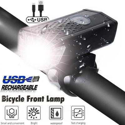 USB Rechargeable Bike Front Light Waterproof 3 Modes Bicycle Lamp Light Mountain