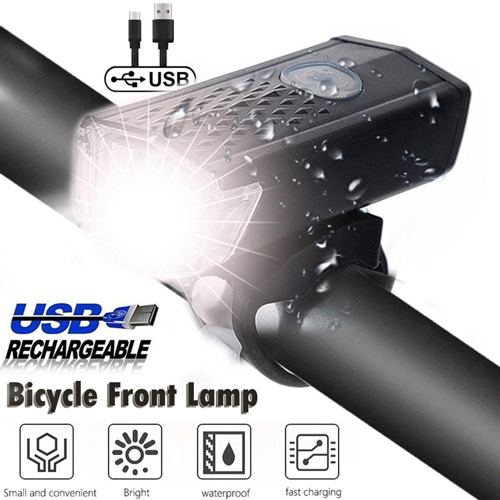 

USB Rechargeable Bike Front Light Waterproof 3 Modes Bicycle Lamp Light Mountain