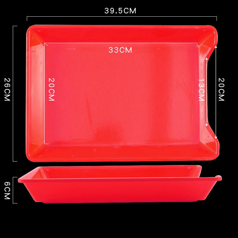 Qianxing 16-inch Red Melamine Food Tray (5-Pack)