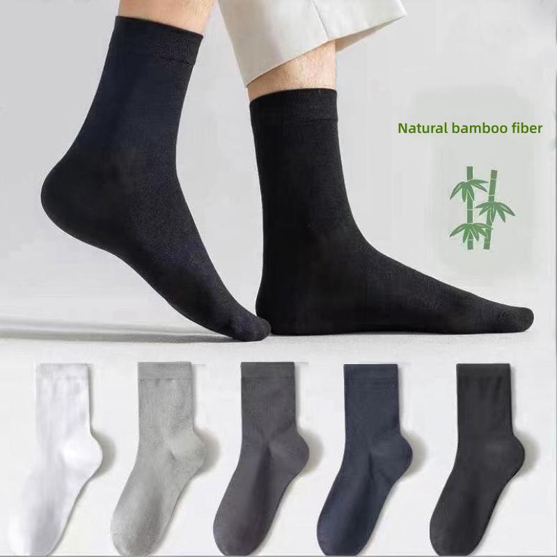 10 Pair Men's Bamboo Socks Anti-bacterial And Anti-odour Soft Business Socks Wearable And Breathable Casual Socks For Men