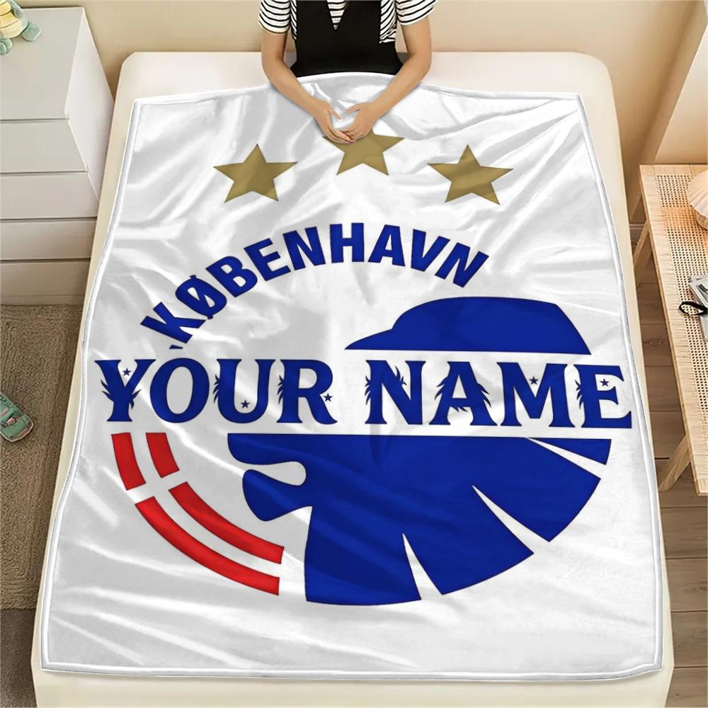 1PC Blue Claw Emblem Custom Name Patterned Flannel Blanket Suitable For All Seasons For Home Decor Warmth And Comfort Gifts Holiday Present