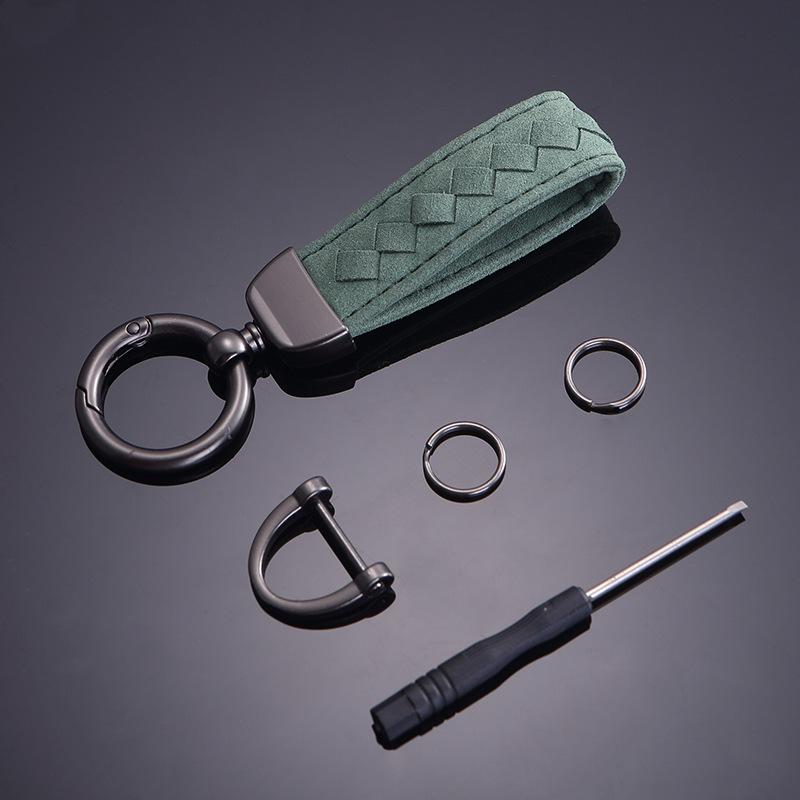 Trendy Suede Woven Keychain: Anti-Drop Metal Pendant Accessories