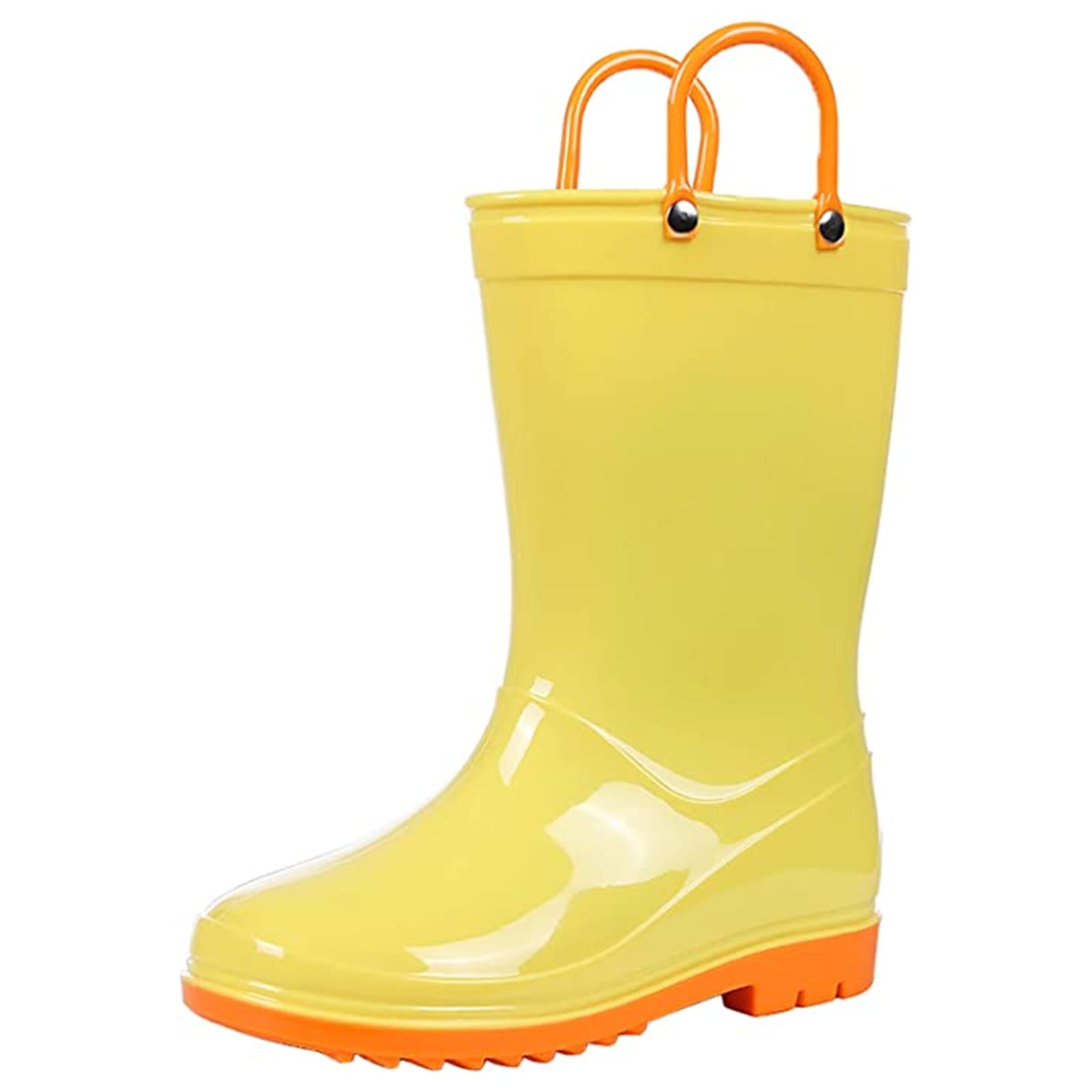 

Fashion Litfun 2025 New Children Rain Boots Waterproof Non-slip Kids Shoes Rubber Boots With Easy-On Handles Soft Sole Unisex Rain Shoes 23-Foot 6.06inch жёлтый