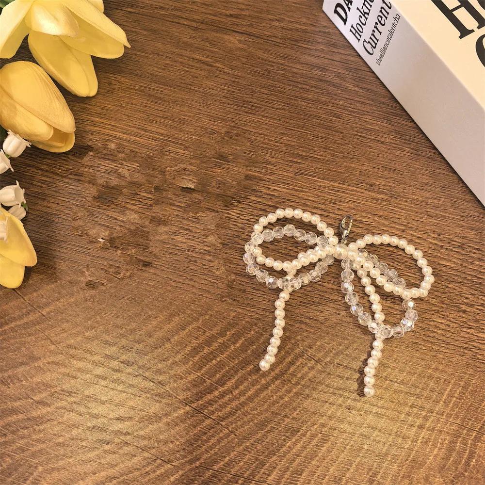 New Pearl Crystal Bow Charms for Sneakers - DIY Hand Woven Flower Shoe Laces with Colorful Love Buckle Decorations for Girls