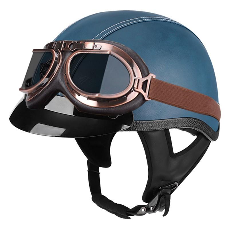 3C Certified Retro Half Helmet Scooter Motorcycle Riders Unisex All Season ABS Safety With Visor Options