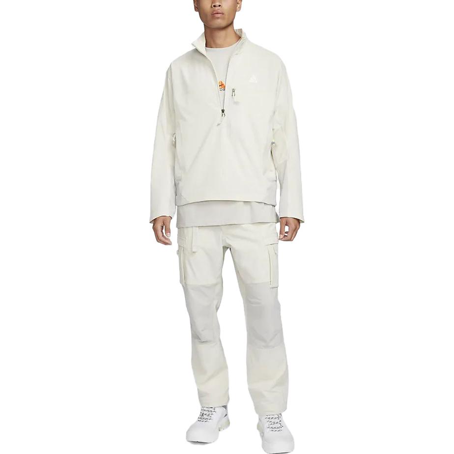 Nike Veste Homme Zippée Couleur Unie Col Montant Vêtements d'Extérieur Blanc FQ1280-072