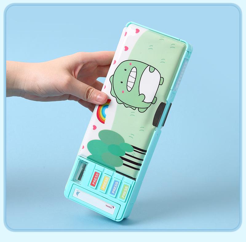 Creative Double-Layer Cartoon Pencil Box - Multifunctional, Large Capacity Stationery for Elementary Students