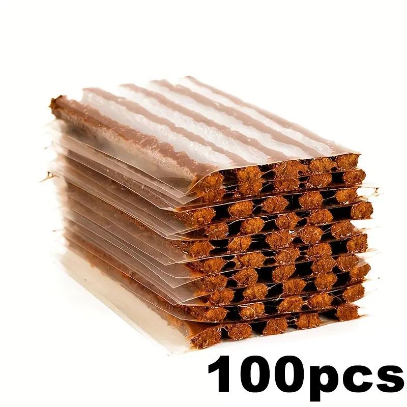 100pcs Car Tire Repair Strip Motorcycle Tubeless Tyre Wheels Puncture Plug Seal Tape Repair Tools Car Vacuum Tire Rubber Strip
