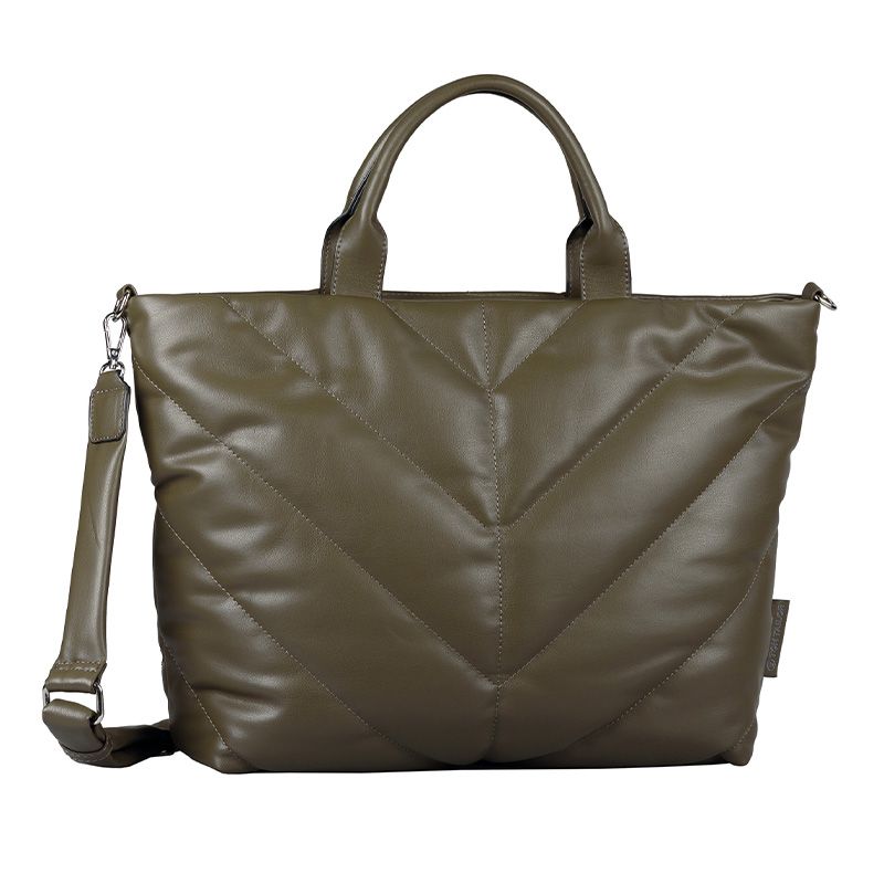 

Женская большая стеганая сумка цвета хаки TOM TAILOR