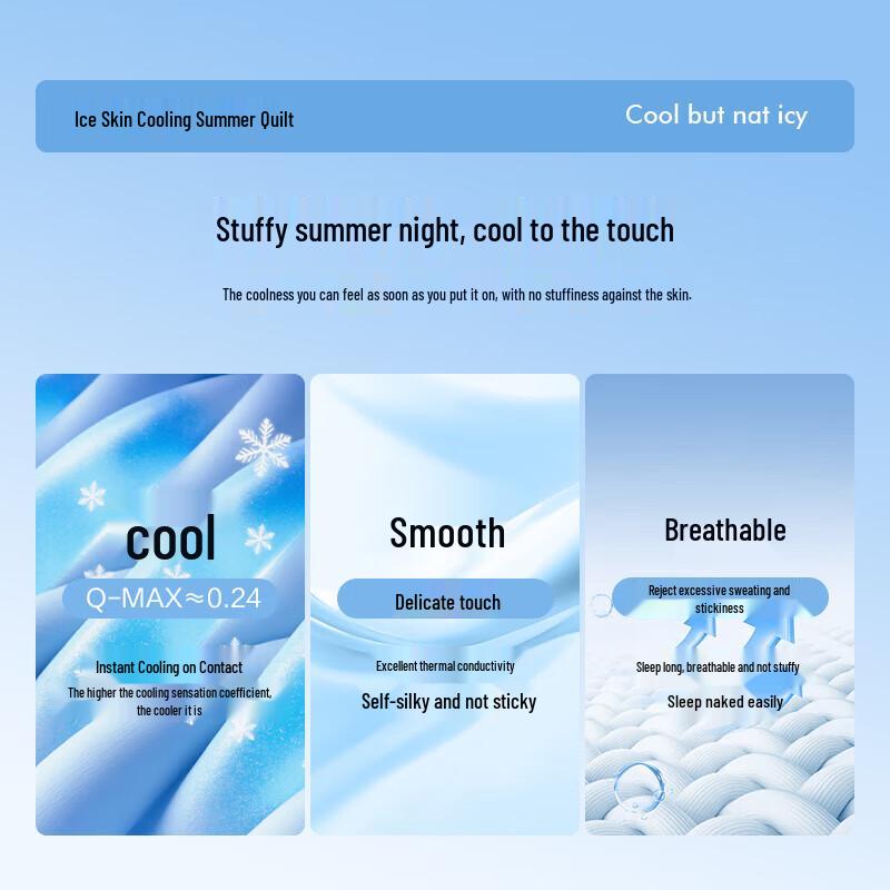HLA Ice Silk Summer Cooling Quilt 4-Piece Set