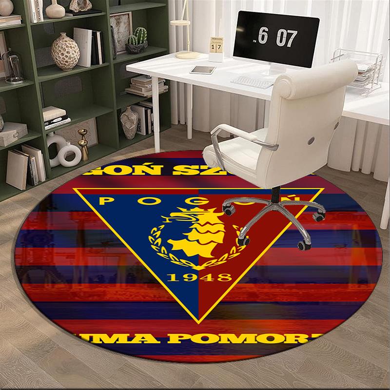 Pogoń Football Crest Round Rug for Livingroom,Bedroom, Palyroom, Chair Rug, Area Rug, Circle Carpet, Fan Christmas Gift