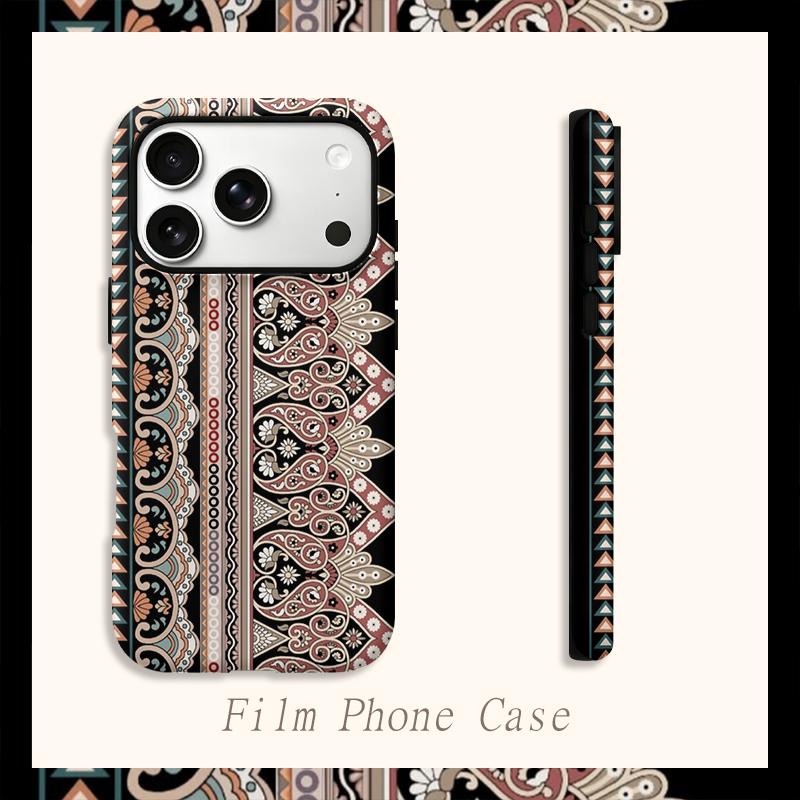 Ethnic Exquisite Decorative Mandala Striped Pattern Graphic Art Film Aesthetic Protective Shockproof Bumper Case For iPhone 13 14 15 16 17 ProMax Plus