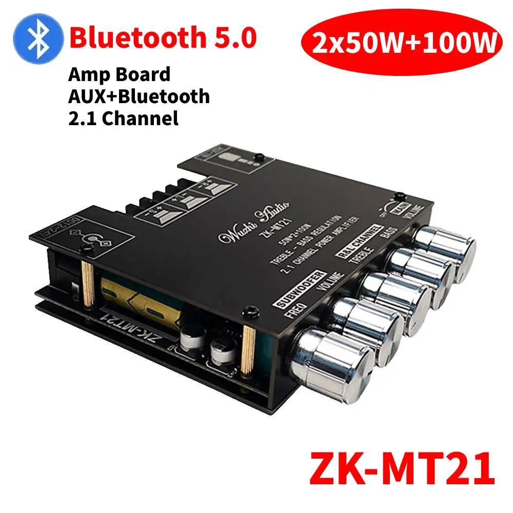 ZK-1002T Bluetooth-Compatible Amplifier HIFI 2.0 Channel 100Wx2 Audio Module Kit Adjustment Subwoofer Amplifier Board Channel