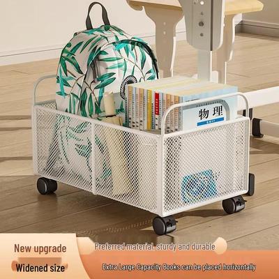 Movable Book Storage Box with Pulleys for Classroom or Under-Desk Use