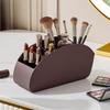 5 Compartments Remote Control Holder Solid Color Makeup Brush Storage Bucket Tabletop