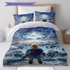 Action games  Pattern Bedding Quilt Set Quilt Cover Pillowcase Home Decoration Birthday Gift (1 * duvet cover + 2 * pillowcase, without core)