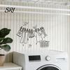 Fensteraufkleber Waschküche Wandaufkleber Lustige Zitate PVC Aufkleber Abnehmbar Abziehen Selbstklebend Und Aufkleben DIY Kunstschild für Waschsalon Dekoration