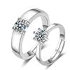 Korean Style Zircon Couple Rings: Elegant, Versatile, Adjustable Crown Design for Men and Women