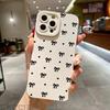 Black Bow Pattern Phone Case For iPhone 16 15 14 11 Pro Max 12 13 Mini XS XR X 8 7 16 Plus Shockproof Soft Silicone Bumper Cover