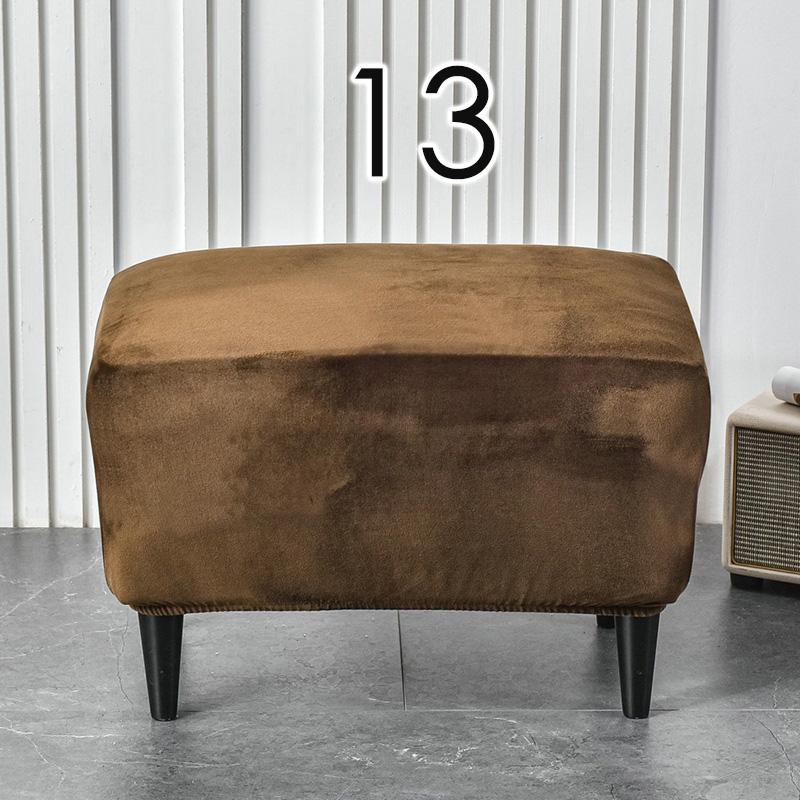 American Style Footstool Cover Rectangle Elastic Ottoman Cover High Quality Velvet Furniture Protector Footrest Slipcover
