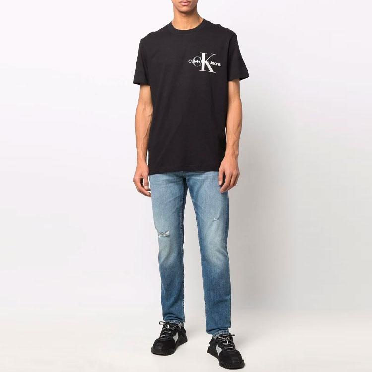 Calvin Klein Letter Print T-Shirt Men Tops Black J30J319715-BEH