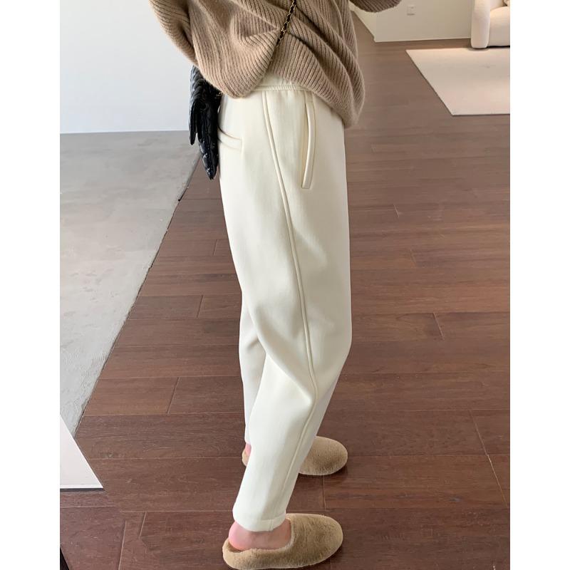 Fashion Autumn Winter Fleece Thickened Casual Sweatpants Women's Cotton Pants Loose Harlan Pants Soft Warm Pencil Pants Trousers 1897