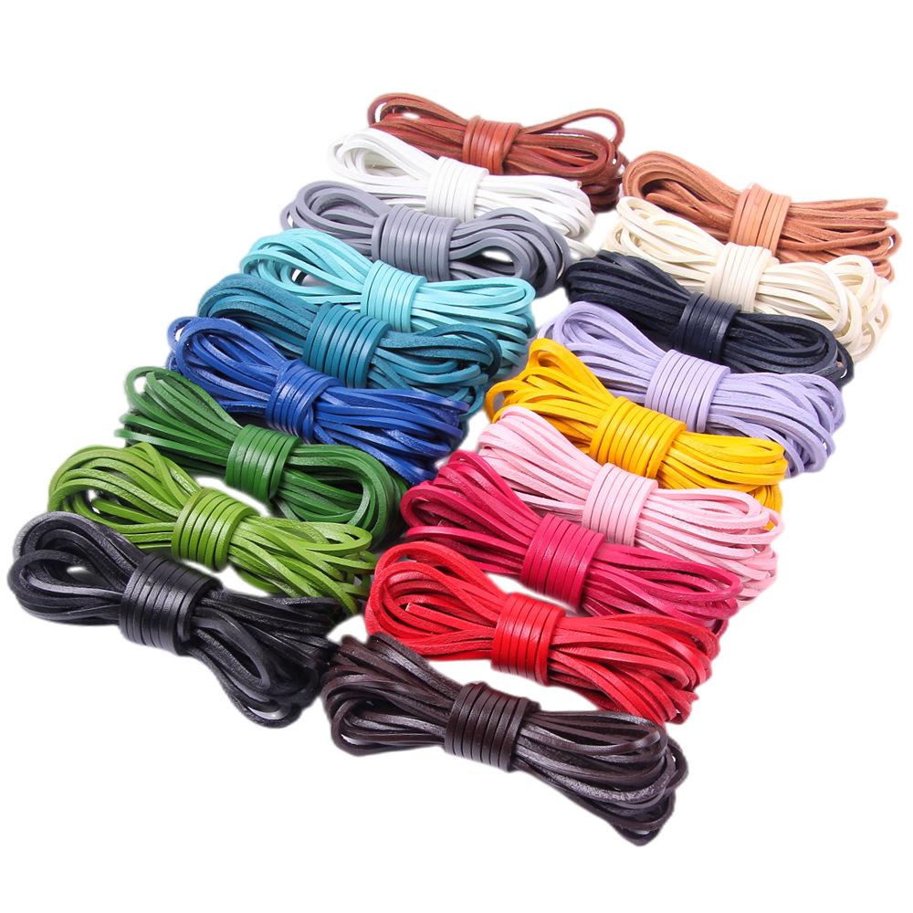 3Mm Cowhide Rope Square Cowhide Rope Diy Jewelry Accessories, Colored First-Layer Cowhide Rope, Cowhide Rope