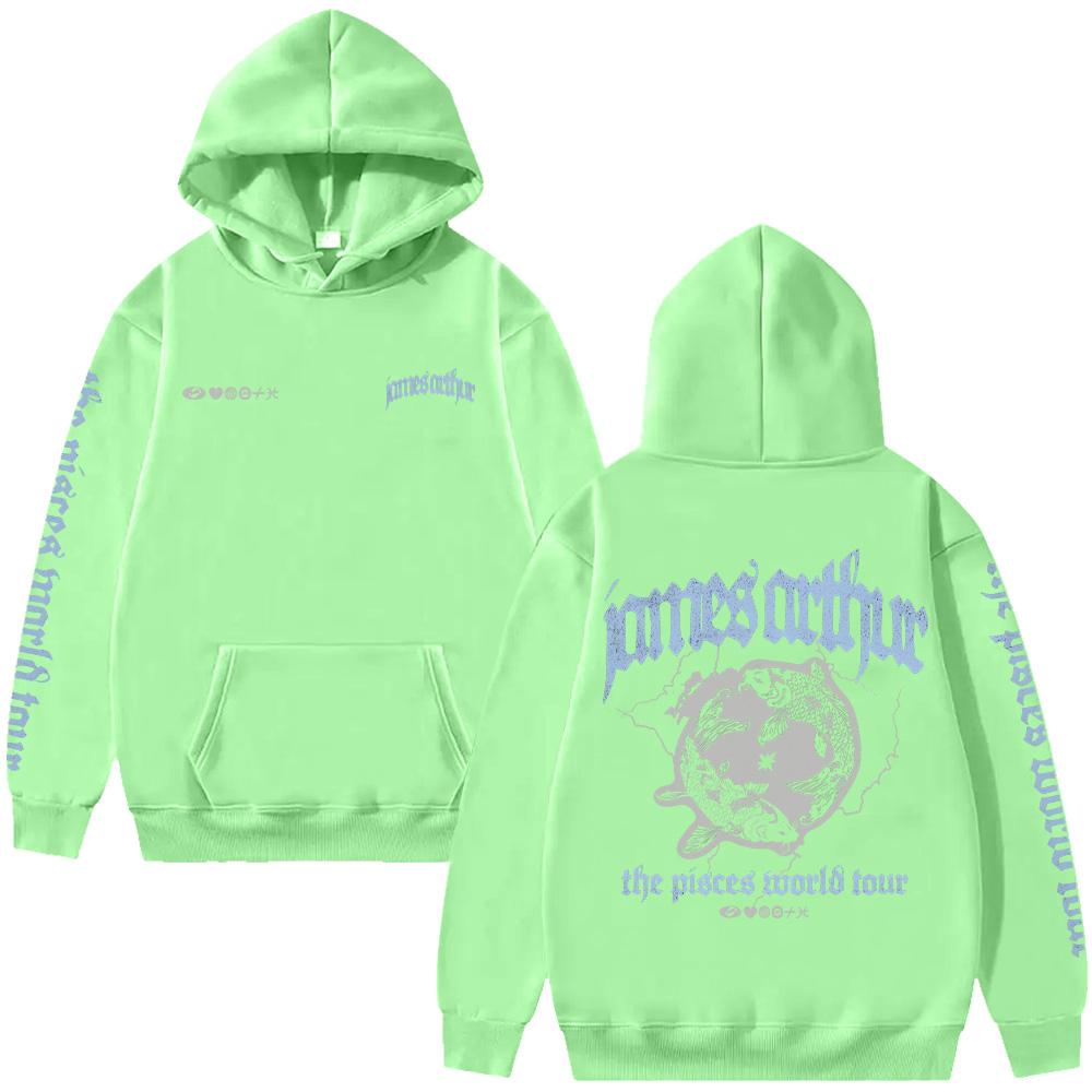 Vintage Fische Hoodie James Arthur Merch Y2K Sweatshirt Harajuku Lässig Hip Hop Streetwear Damen Herren Mode High Street Pullover