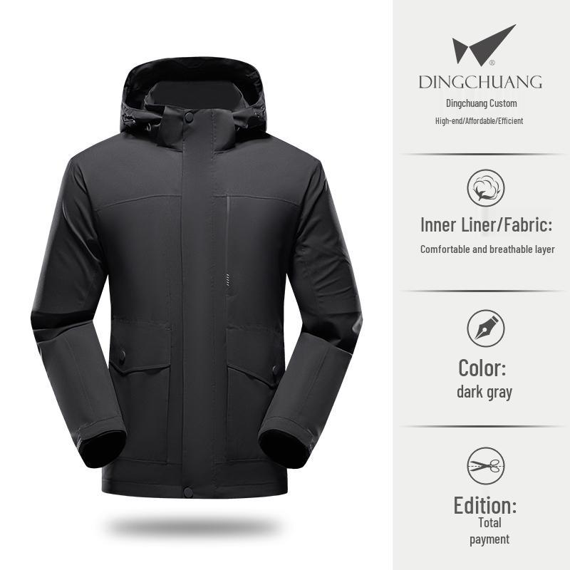 Embroidered Hooded Windbreaker for Toyota Honda Outdoor Workwear - Lightweight Jacket with Zipper