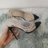 Women Sandals Pumps 11cm Transparent PVC Sexy High Heels Pointed Toe Stiletto  Summer Party Dress Wedding Shoes Plus Size 42