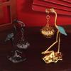Crane Incense Burner Holder Stove Lotus Incense Burner Antique Alloy Lotus Hanging Stove Tea Ceremony Craft Household Decoration