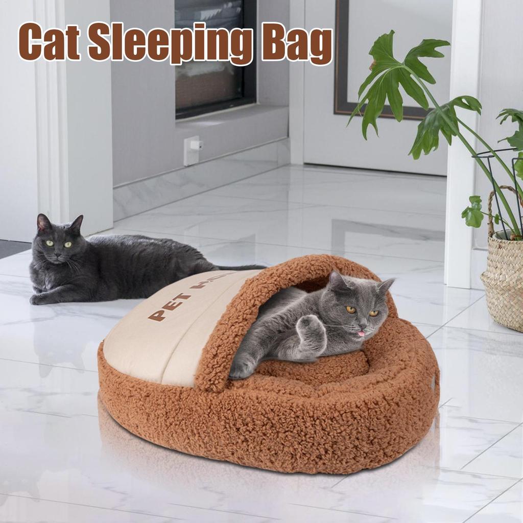 Pet Beds For Cats Calming Dog Bed Sleeping Bag Nest Coved Pet Supplies For Kitten Outdoor Calming Puppy Animal Travel Winter