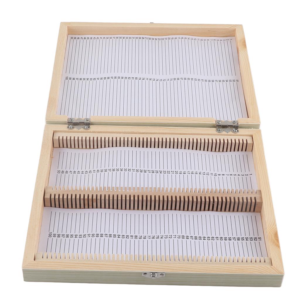Trälåda med lås Förvaring för labbglas Färdigpreparerade mikroskopglas Förvaringsverktyg