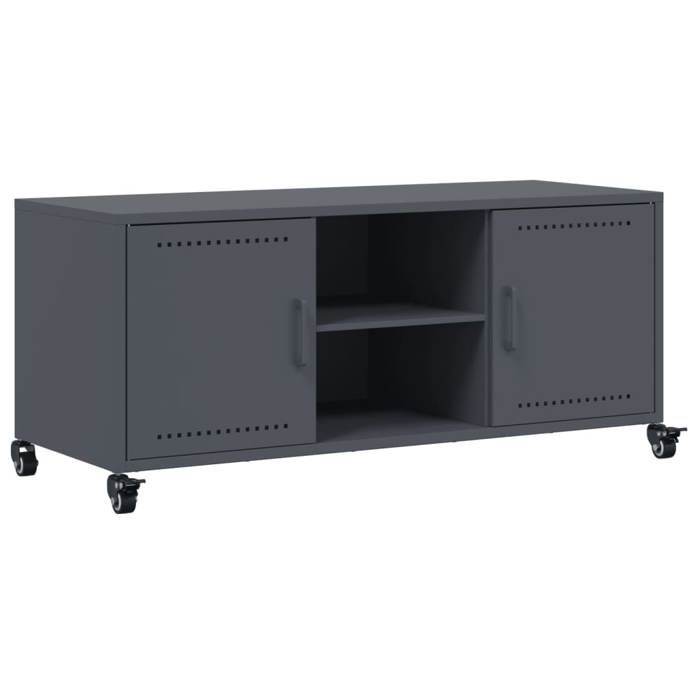 VidaXL Meuble TV, Armoire de Télévision avec Étagères, Support Télé avec Rangement Salon Salle de Séjour, Anthracite 846664