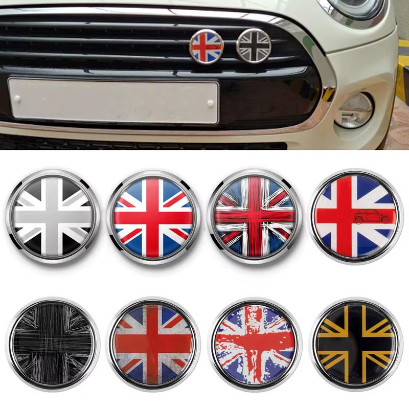 3D Metal Car Front Grille Emblem Badge Sticker For MINI JOHN Cooper S Works JCW R56 R60 R61 F50 F54 F55 F56 F60 Auto Accessories