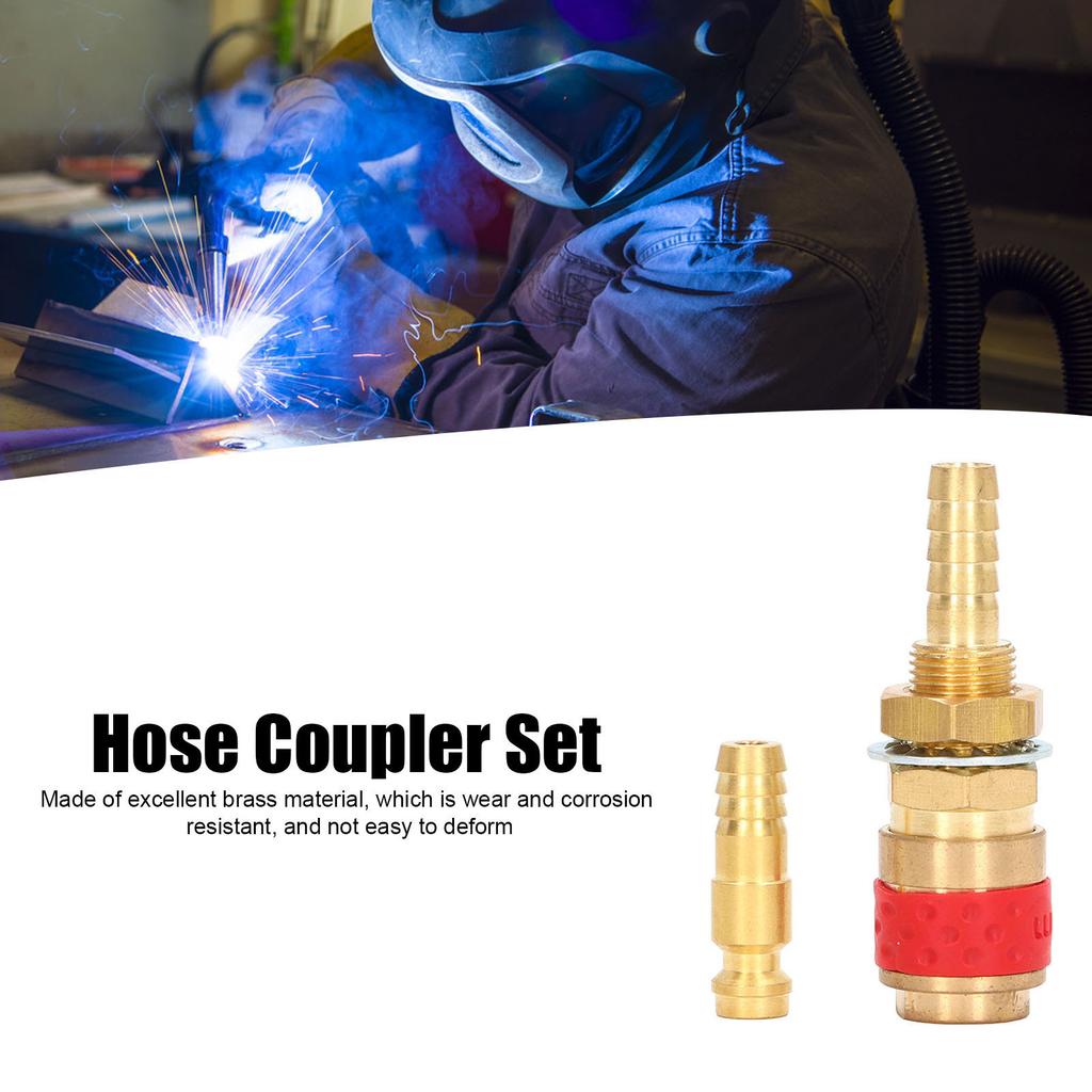 8mm Torch Hose Adapter Brass Connector Quick Coupler Fitting Kit for MIG TIG Welding