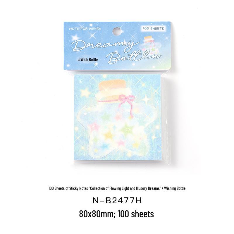 Flowing Light Phantom Dream Sticky Notes Pad – 100 Sheets, No Adhesive, for Student Journals & Decoration