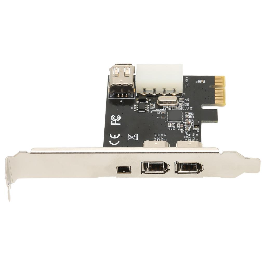 PCIE 1X to 1394A Card 4 Ports PCIE Firewire 1394A High Speed 2.5Gbps Bandwidth PCIe Firewire Card for Win PC Server