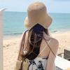 Sweet Fisherman Cap Summer Foldable Sunscreen Hat New Strap Bucket Cap  Women