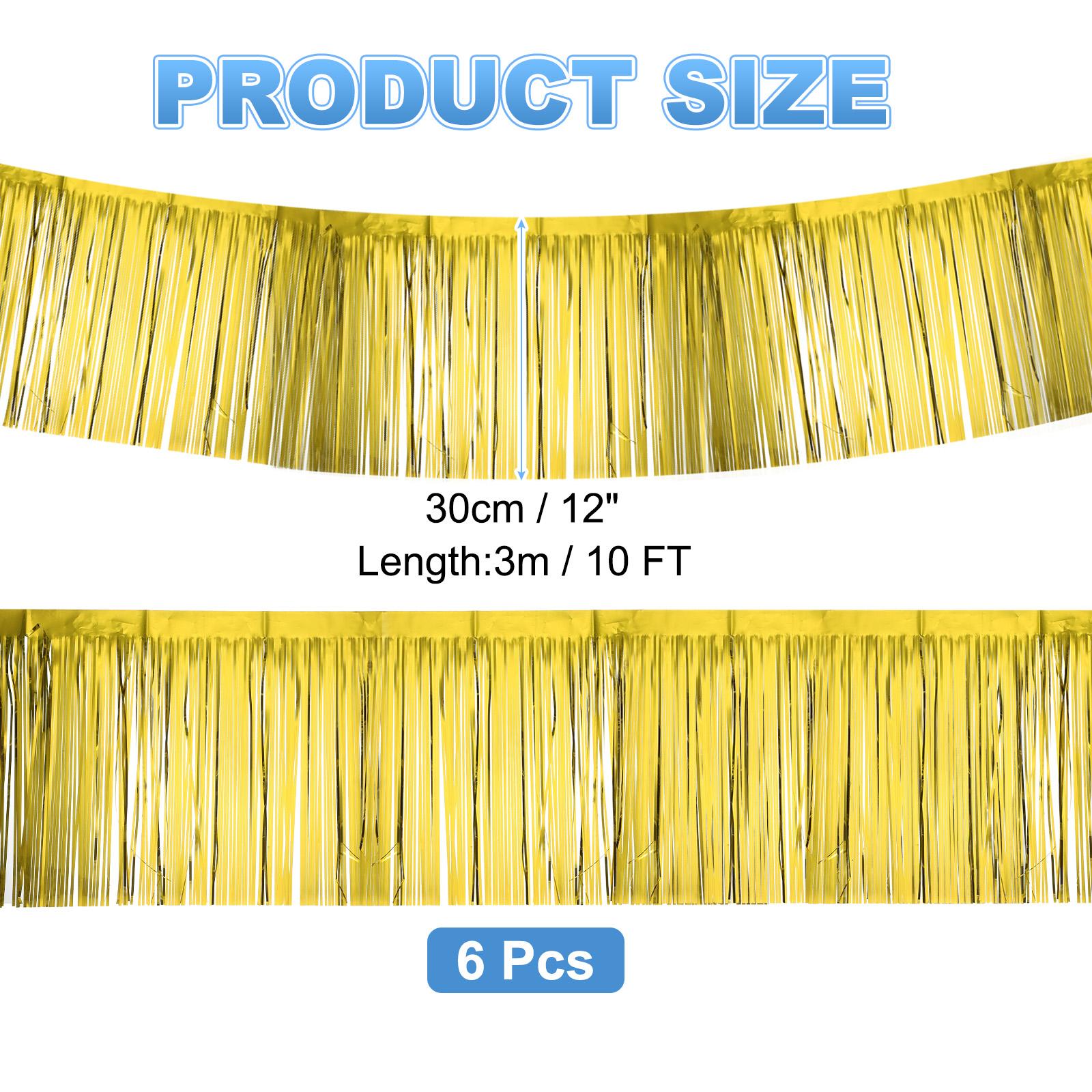 3/4/6pcs Foil Fringe Garland 10 Feet Metallic Tinsel Streamers Fringe Banner Wall Hanging Curtain Backdrop for Decoration cm
