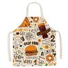 Cute Gourmet Burger Fries Pizza Pattern Kitchen Cooking Apron Men's Sleeveless Women's Cooking Baking Bib