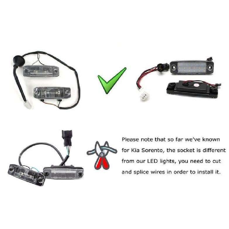 OEM-Replace 18-SMD 3W LED License Plate Lights For Hyundai Tucson, Kia Sportage